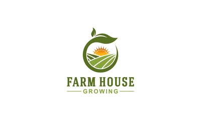 farm house logo with farmland logo that looks thriving