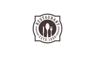 restaurant simple logo design vector in white background