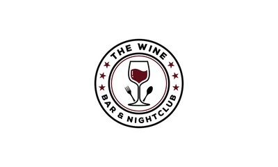 wine logo suitable for drink and bar logos on a white background