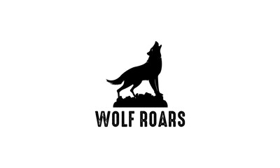 roaring wolf logo on white background