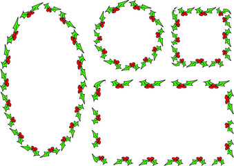 vector drawing rose border frame set background design