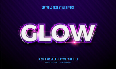 Modern Text style Effect with glowing color shiny . Editable text.