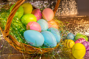 Fototapeta na wymiar Colorful Easter eggs for Easter holiday