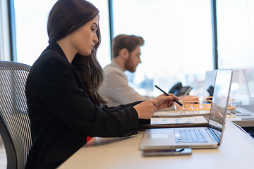 Office employees having a meeting
