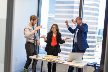 Office employees having a meeting