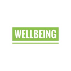 ''Wellbeing'' Lettering