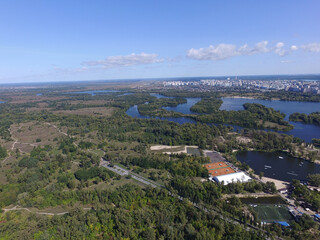 Obraz premium Panoramic view of Kiev (drone image).