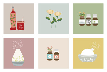 Healthy Drink Essential Oils Diffusers Illustration
