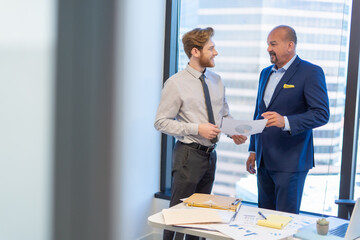 Office employees having a meeting