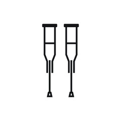 Crutches icon design. isolated on white background. vector illstration