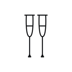 Crutches icon design. isolated on white background. vector illstration