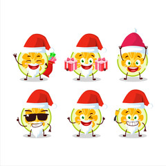 Obraz na płótnie Canvas Santa Claus emoticons with slice of jackfruit cartoon character