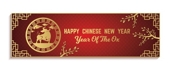 Obraz na płótnie Canvas happy chinese new year 2021 year of the ox