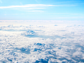 Above the cloud, sky view from airplane window.