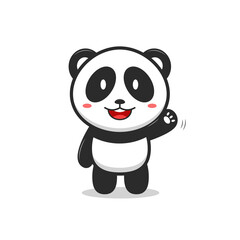 Vector illustration of a cute panda waving, great for mascot or stickers