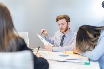 Fototapeta premium Office employees having a meeting