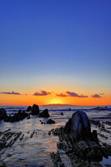 根本海岸の夕景