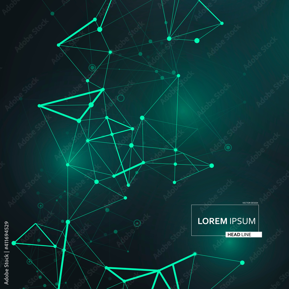 Poster Connect lines in modern style. Communication symbol background. Vector abstract design. Decorative connect. Plexus geometric effect