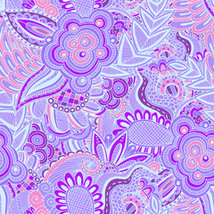 Floral background with indian ornament. Seamless pattern for your design wallpapers, pattern fills, web page backgrounds, sticker, patch, phone case, print, poster, design, t-shirt