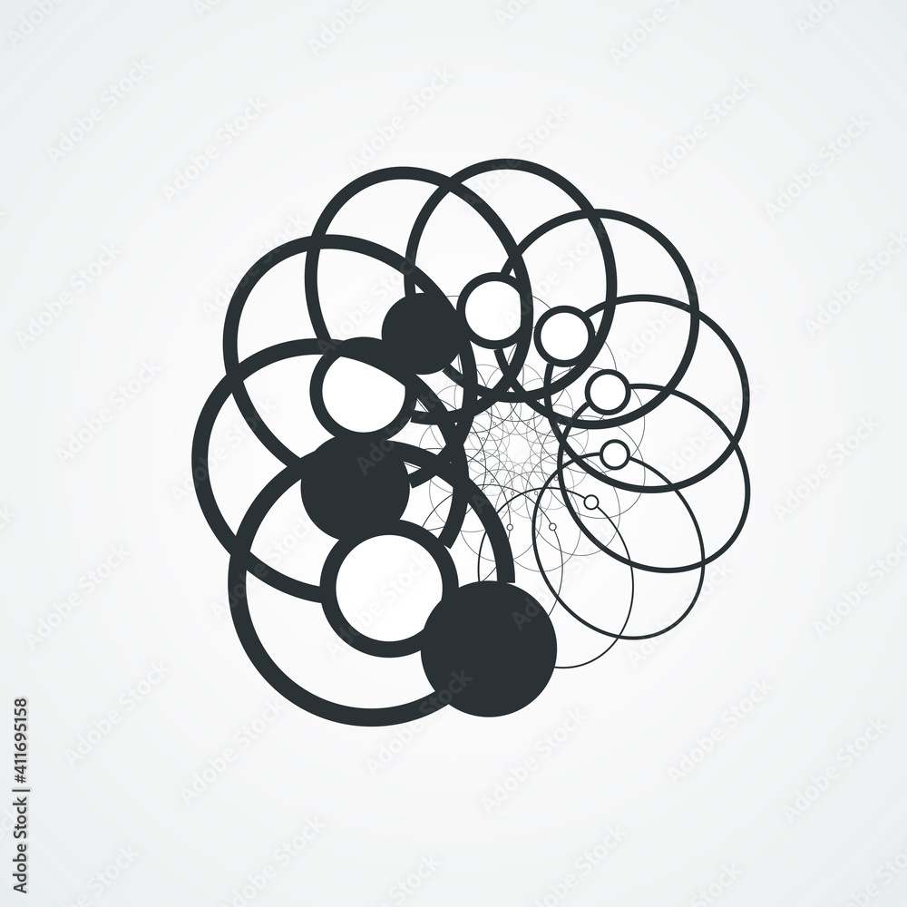 Aufkleber Modern web template for concept design. Abstract tech background. Futuristic wave. Business technology concept. Vector pattern. Graphic element vector. Digital science technology concept.