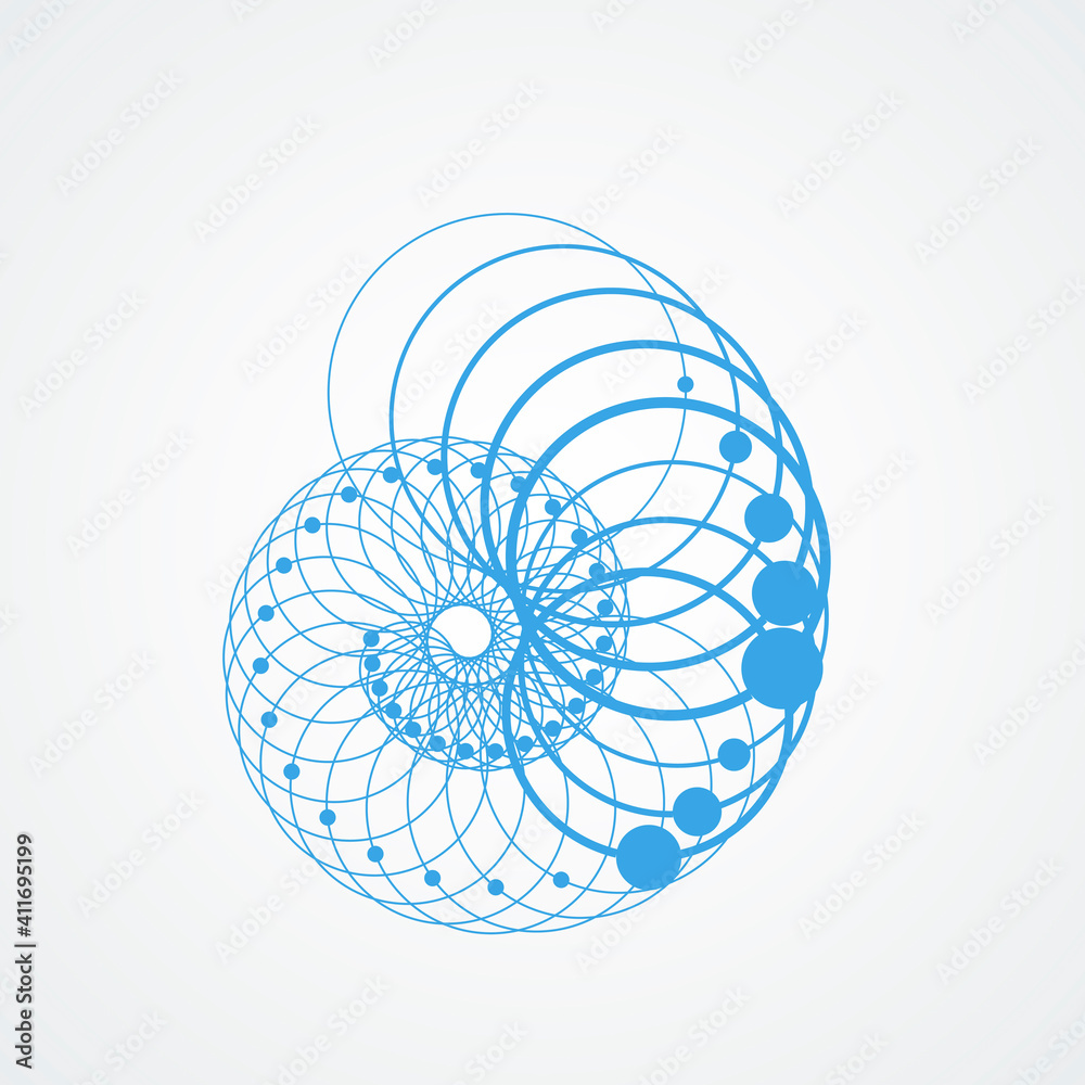 Aufkleber circle connect twirl for banner design. abstract art template. futuristic design. digital technology