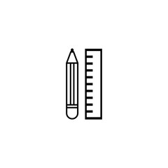 Pencil and ruler icon. Drawing eps ten