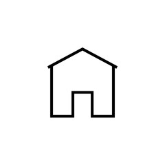 Small house with a roof icon. illustrator