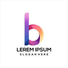 Awesome B letter Logo Colorful Gradient Vector Design Template