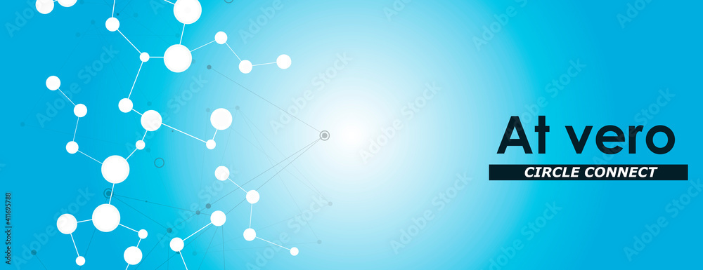 Poster abstract illustration with circle network connect on white background. symbol, logo illustration. in