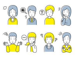 困る・悩む・怒る人々