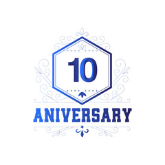 10 Year Anniversary Vector Template Design Illustration