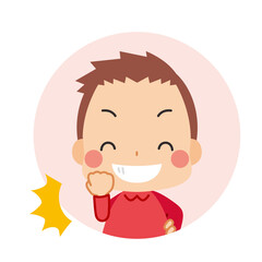 不満が爆発してプンプン怒っている可愛い小さな男の子のアイコン 可愛い イラスト 白背景 Wall Mural ぽこたぽこ