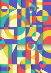 vector minimal colorful neo geometric paper cut style background