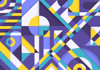 vector minimal colorful neo geometric paper cut style background