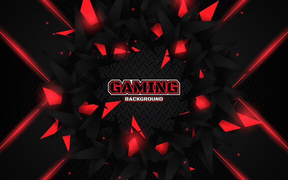 Abstract futuristic geometric black and red gaming background with modern  esport shapes. Vector design template technology concept can use element  game banner, sport poster, cyber wallpaper, web Stock Vector | Adobe Stock