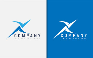 Abstract Initial Letter X logo Design. The letter X Made of 2 Modern Shape. Usable For Business, Tech, Sport, Service, Community Company. Vector Logo Illustration.