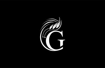 Initial Letter G Typography Flourishes Rounded Logogram Beauty Logo