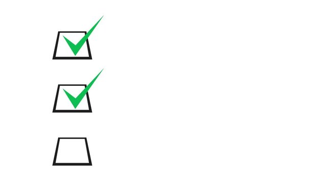 green check mark sign tick in checkbox on white background with blank space for design. checklist and approved concept