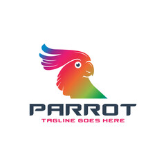 modern parrot head logo