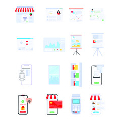 
Pack of Online Shopping Flat Vectors
