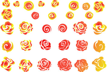 vector drawing orange rose background design