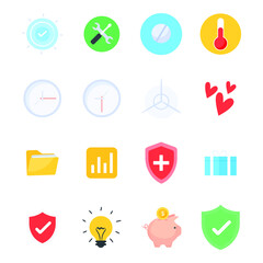 
Pack of Health and Insurance Flat Vectors
