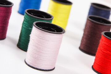 Spools of thread using for embroidery and sewing