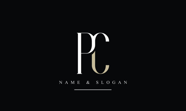PC, CP, P, C Letter Logo Design with Creative Modern Trendy Typography