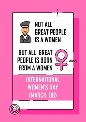 Creative women day poster design. Easy to edit with vector file. Can use for your creative content. Especially about international women's day campaign in this march.