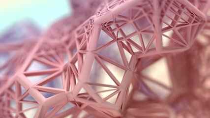 3d Crystals Creative Wallpaper Rendering with Gradient Color