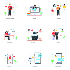 
Robotic Assistance Flat Character Illustrations
