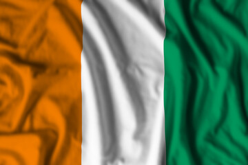 Cote d'Ivoire flag realistic waving