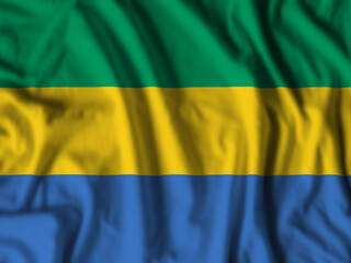 Gabon flag realistic waving
