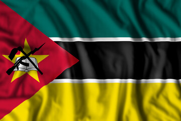 Mozambique flag realistic waving - 411703925